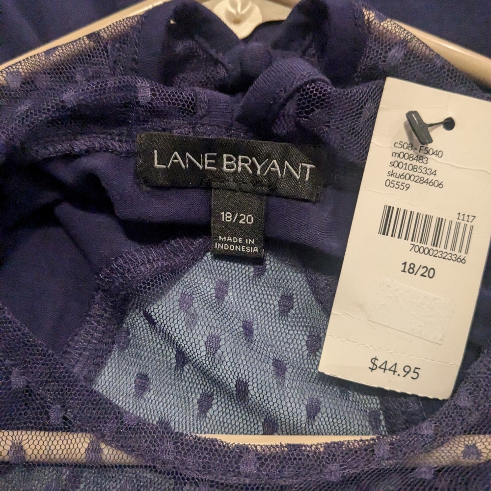 Lane Bryant NWT Dark Purple Mesh Top - Picture 5 of 5